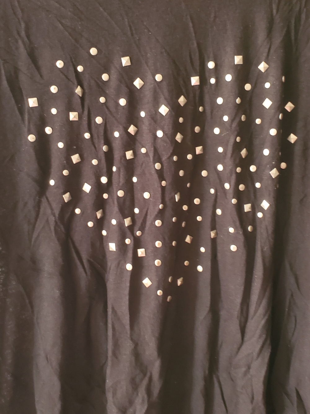Express Black Short-Sleeve Tee with Stud Heart and Lace Back - Picture 4 of 8